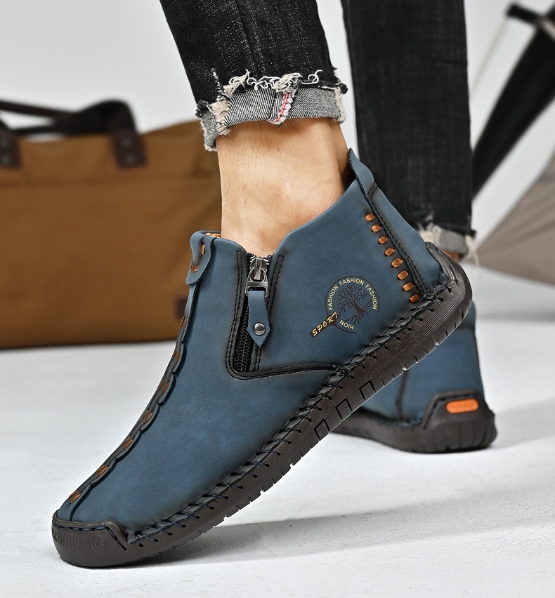 🚶‍♀️ !!!⏱️Clearance!!✨Men's/Women's Casual Fashion Non-slip Leather Slip-on Boots