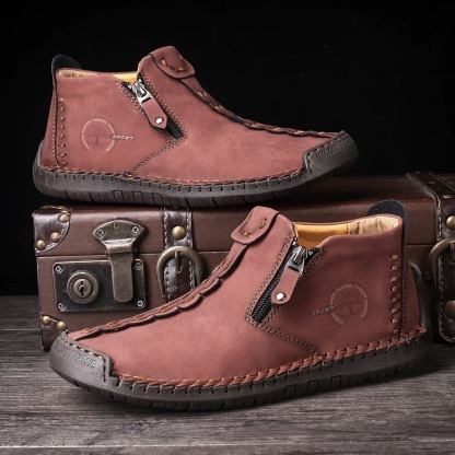 🚶‍♀️ !!!⏱️Clearance!!✨Men's/Women's Casual Fashion Non-slip Leather Slip-on Boots