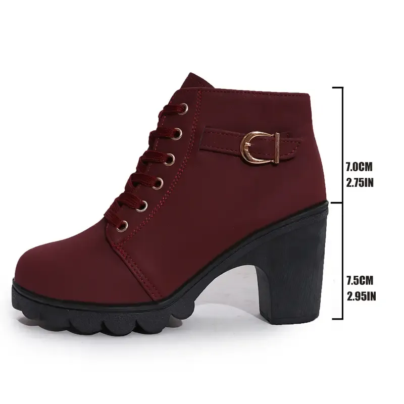 Women's High Heel Short Boots with Side Zipper-Buy 2 Free Shipping