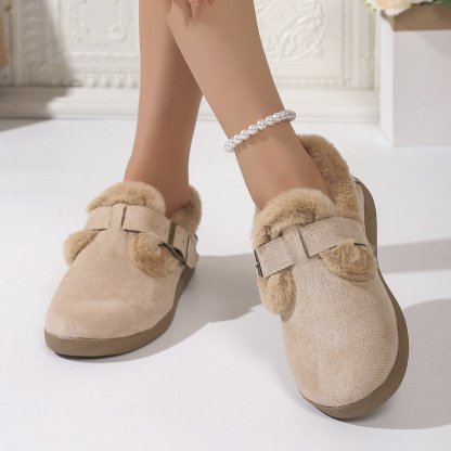Women's Plush Round Toe Slip-On Flats