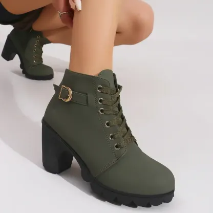 Women's High Heel Short Boots with Side Zipper-Buy 2 Free Shipping