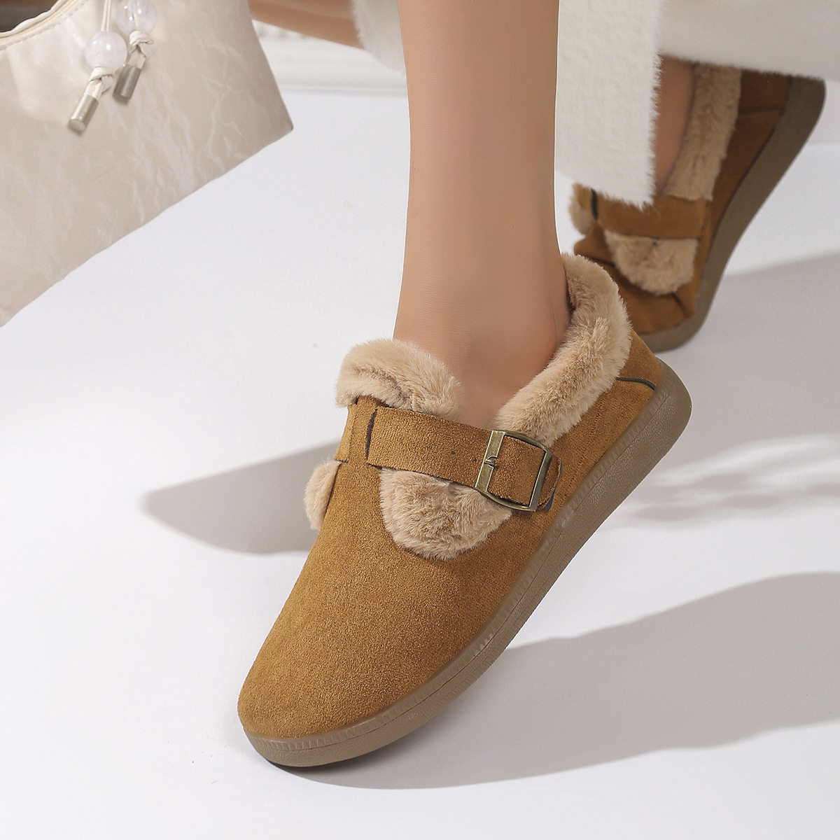 Women's Plush Round Toe Slip-On Flats