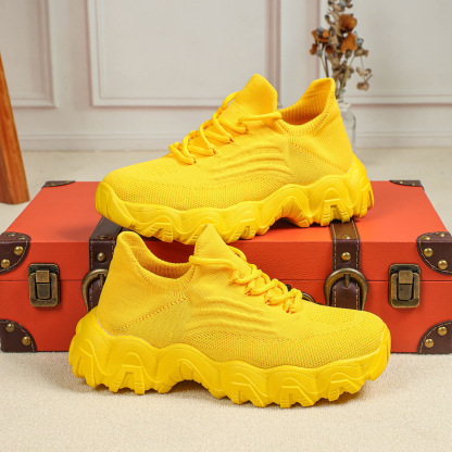 Women's knitted breathable and non-slip height increasing(1.96in) sneakers 