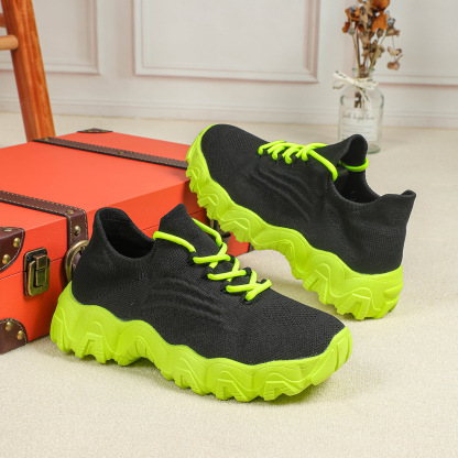 Women's knitted breathable and non-slip height increasing(1.96in) sneakers 