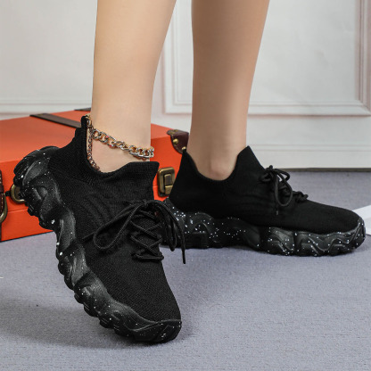 Women's knitted breathable and non-slip height increasing(1.96in) sneakers 