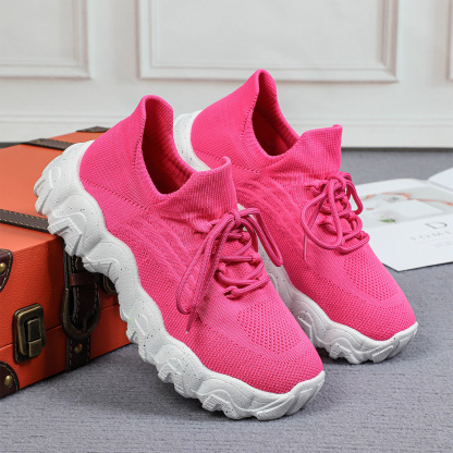 Women's knitted breathable and non-slip height increasing(1.96in) sneakers 
