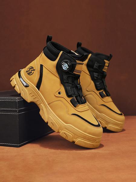 Men's High-Top British Style Work Anti-Slip Durable Shoes，hiking boots