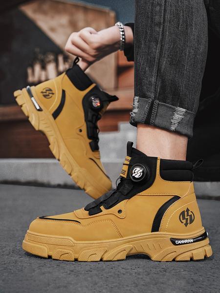 Men's High-Top British Style Work Anti-Slip Durable Shoes，hiking boots