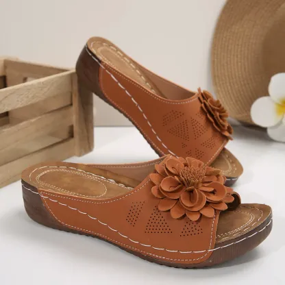🔥Women's Arch Support Wedge Sandals with Flowers