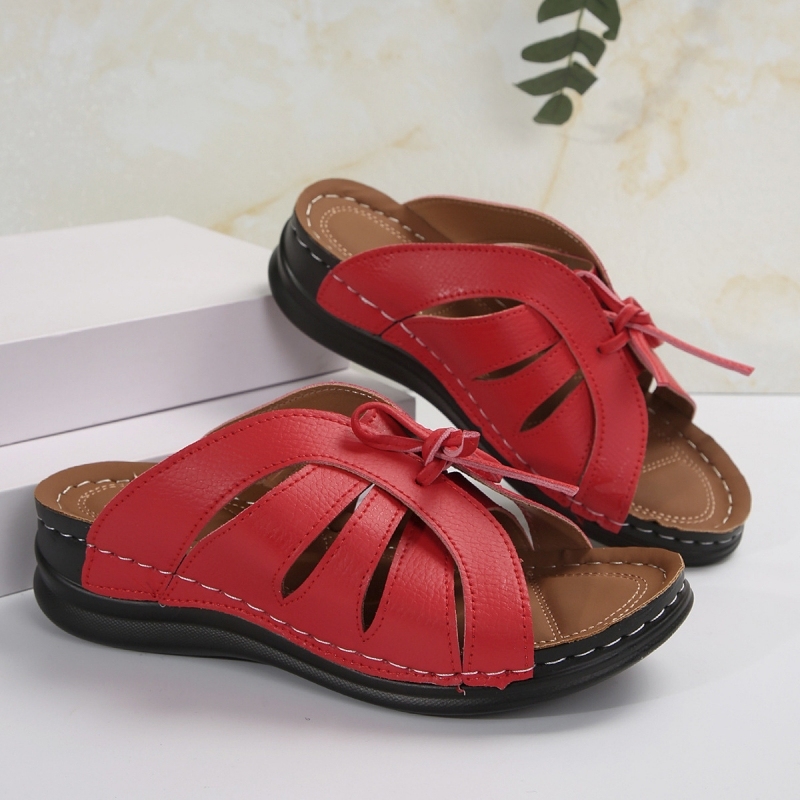 Women's Bowknot Arch Support Wedge Sandals