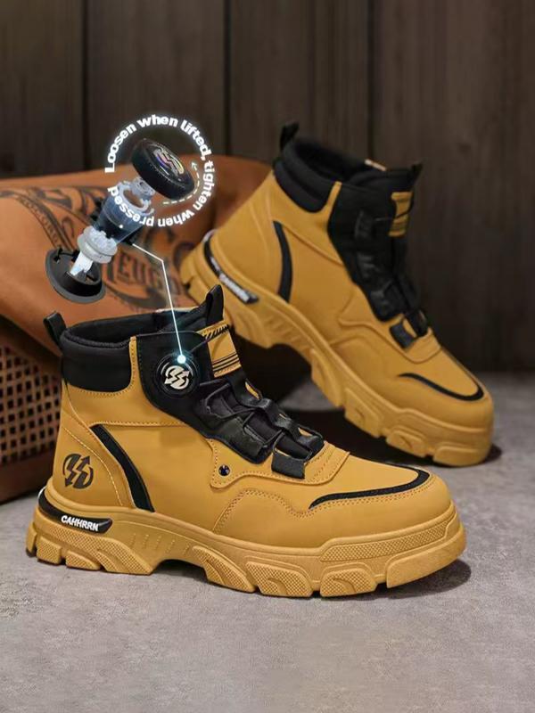 Men's High-Top British Style Work Anti-Slip Durable Shoes，hiking boots