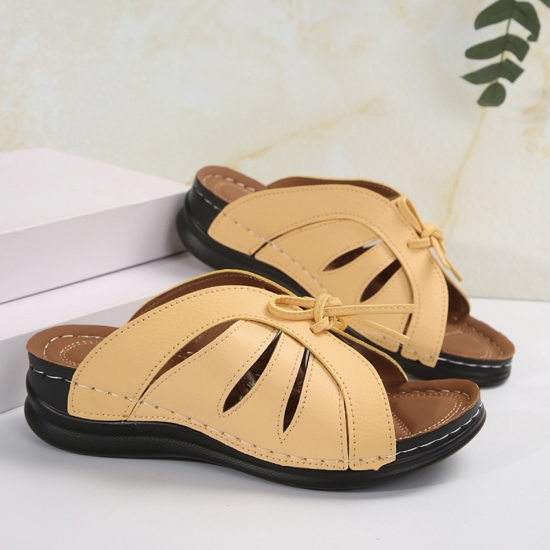 Women's Bowknot Arch Support Wedge Sandals