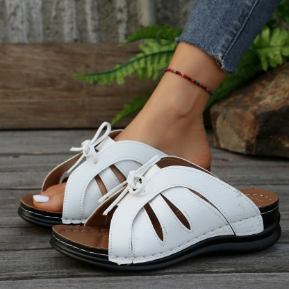Women's Bowknot Arch Support Wedge Sandals