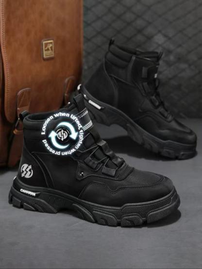 Men's High-Top British Style Work Anti-Slip Durable Shoes，hiking boots