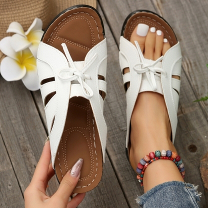 Women's Bowknot Arch Support Wedge Sandals