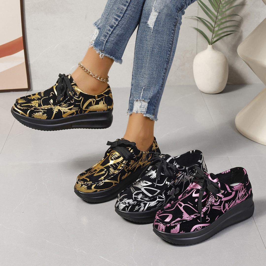 2025 new lace-up thick-soled casual shoes