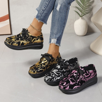 2025 new lace-up thick-soled casual shoes