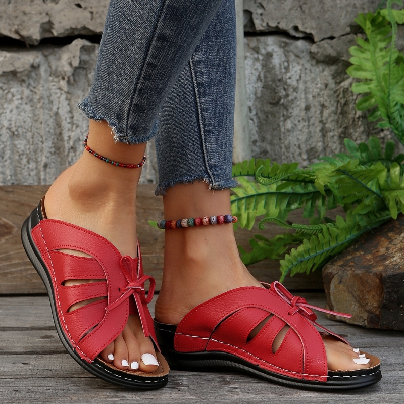Women's Bowknot Arch Support Wedge Sandals