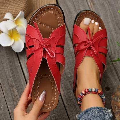 Women's Bowknot Arch Support Wedge Sandals
