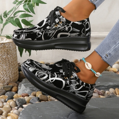 2025 new lace-up thick-soled casual shoes
