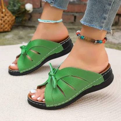 Women's Bowknot Arch Support Wedge Sandals