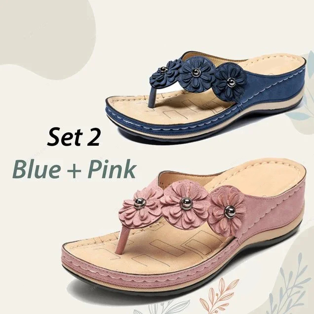 🔥Trending 2024 🔥 PREMIUM Women’s Orthopedic Arch Support Flowers Clip Toe Sandals
