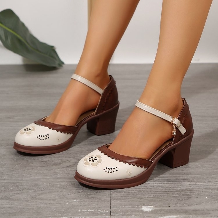 Ladies Summer Elegant Chunky Heel Sandals - Buy 2 get free shipping