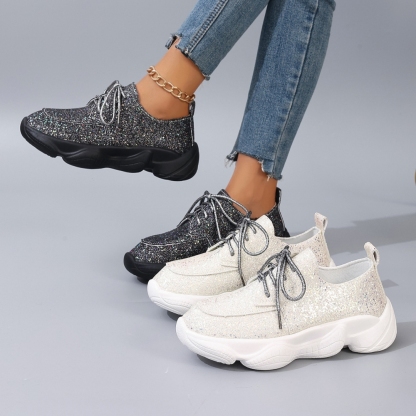 2025 new lace-up casual sports thick-soled shoes