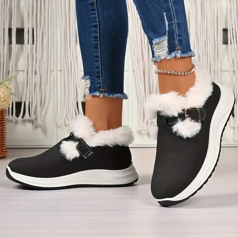 Women's winter plush non-slip waterproof snow boots