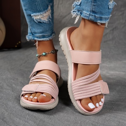 Women's Summer Fashion Sandals - Casual Beach Shoes, Low Heel, Comfortable, Suitable for Outdoor Vacations and Everyday Wear