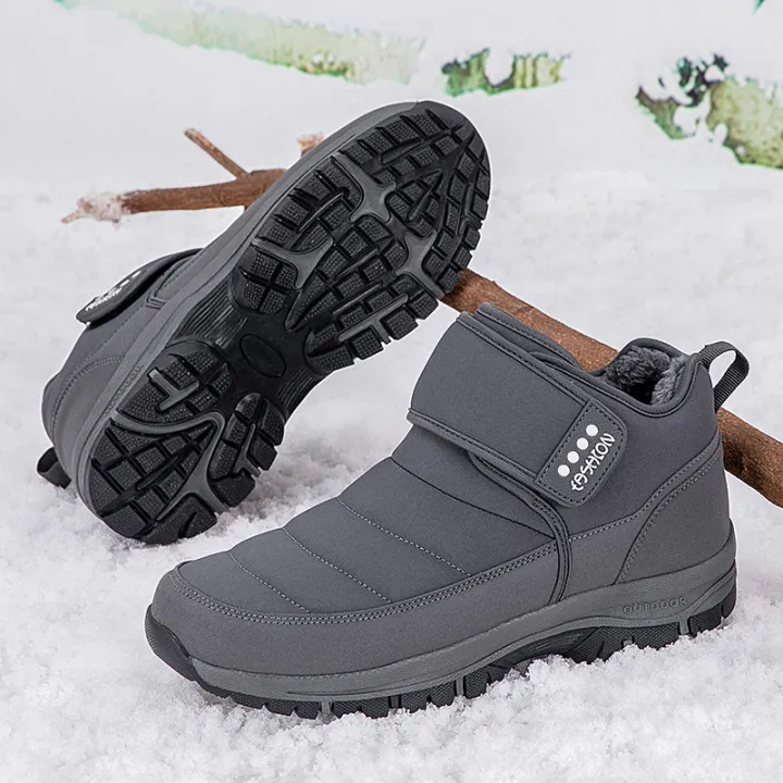 Men’s Puffer Snow Boots – Fur-Lined, Arch Support, Windproof, Waterproof & Non-Slip