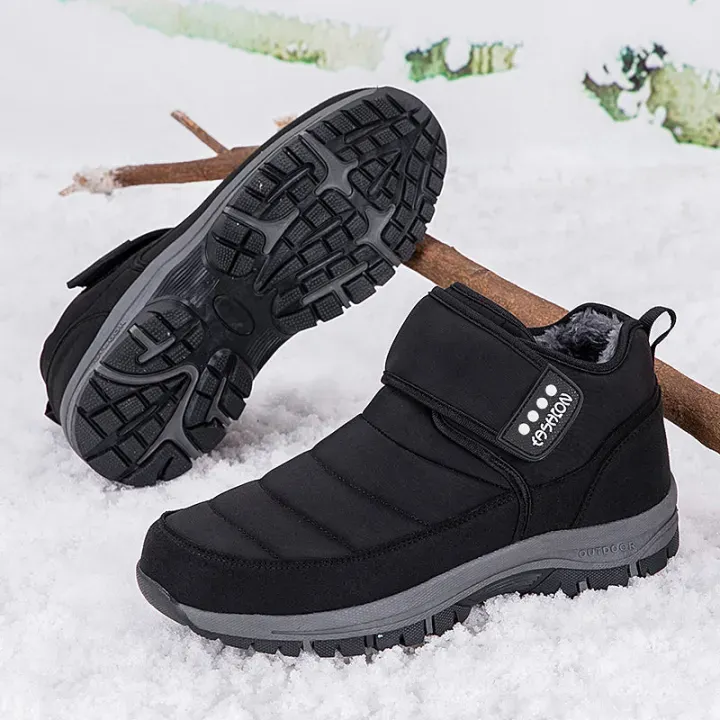 Men’s Puffer Snow Boots – Fur-Lined, Arch Support, Windproof, Waterproof & Non-Slip