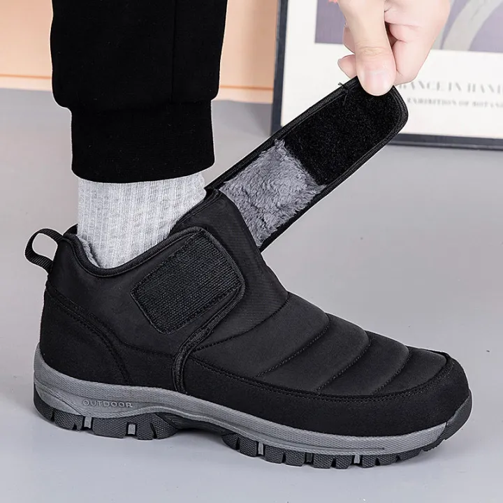 Men’s Puffer Snow Boots – Fur-Lined, Arch Support, Windproof, Waterproof & Non-Slip