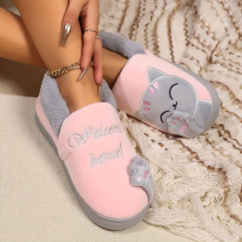 Women's cartoon lucky cat warm cotton shoes