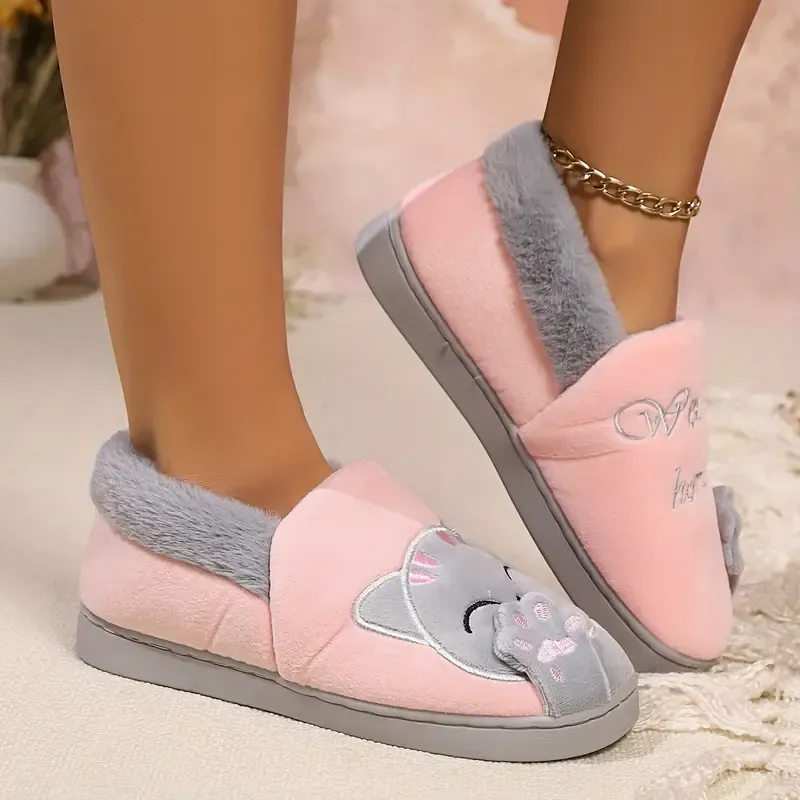 Women's cartoon lucky cat warm cotton shoes