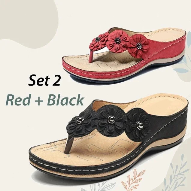 🔥Trending 2024 🔥 PREMIUM Women’s Orthopedic Arch Support Flowers Clip Toe Sandals