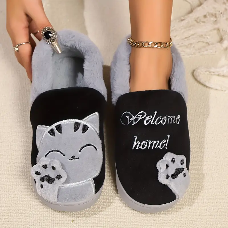 Women's cartoon lucky cat warm cotton shoes