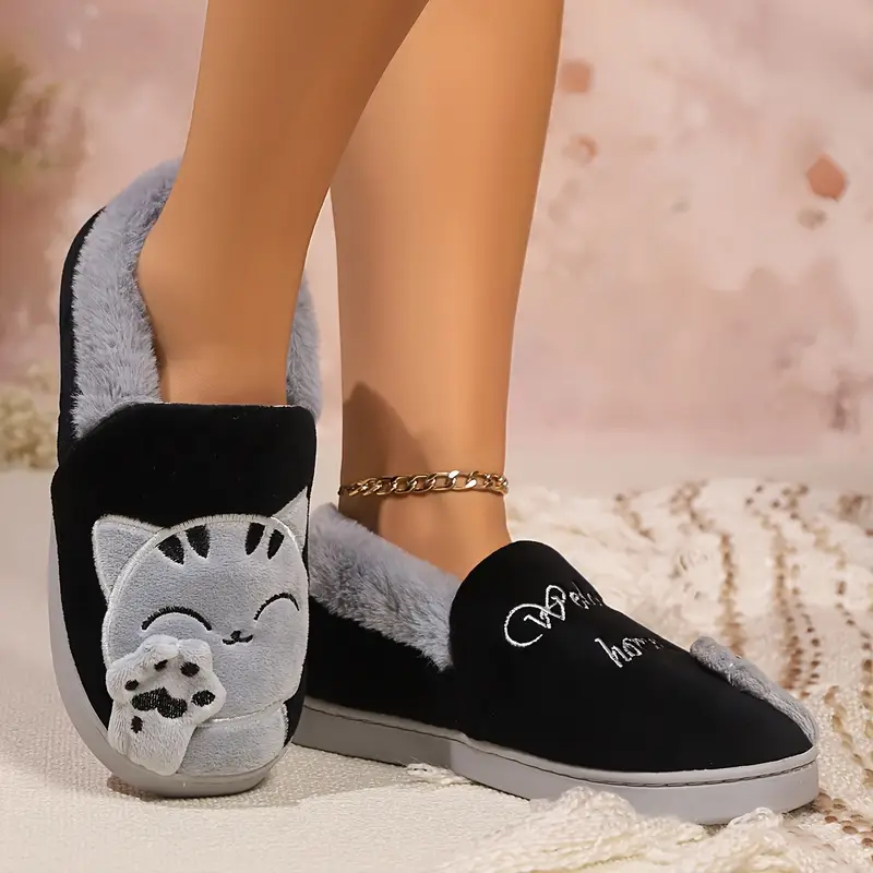 Women's cartoon lucky cat warm cotton shoes