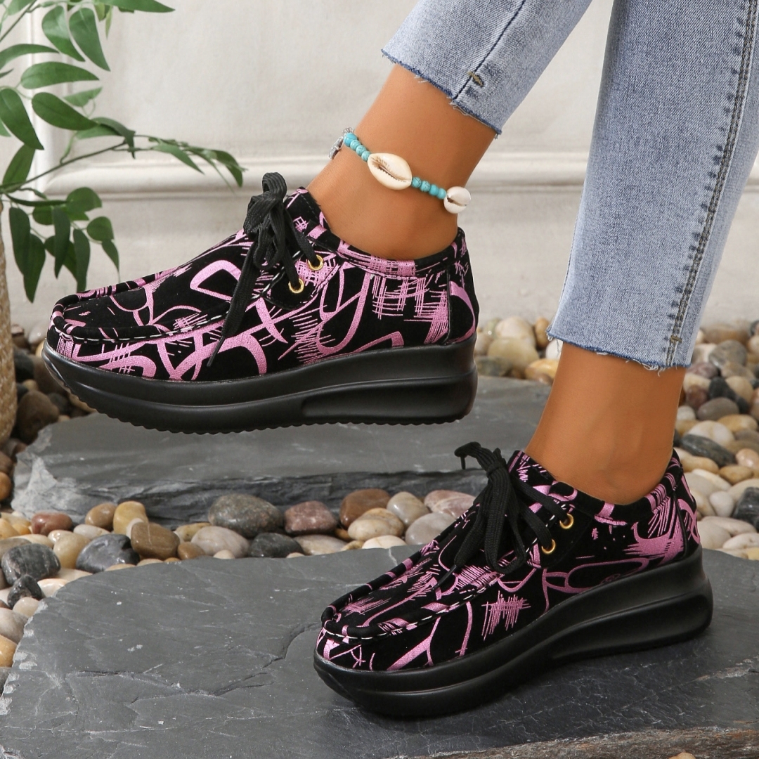 2025 new lace-up thick-soled casual shoes