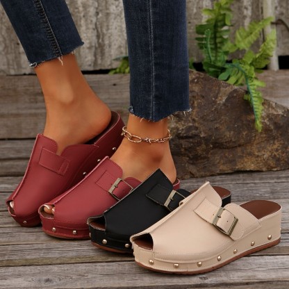 🔥Last Day 60% OFF - Orthopedic Thick sole Wedge Sandals  ( Buy 2 Free Shipping )