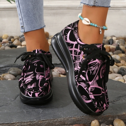 2025 new lace-up thick-soled casual shoes