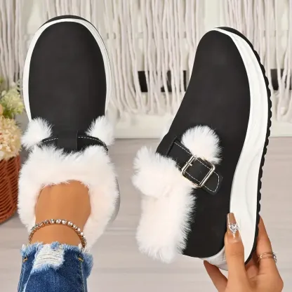 Women's winter plush non-slip waterproof snow boots