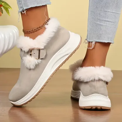 Women's winter plush non-slip waterproof snow boots