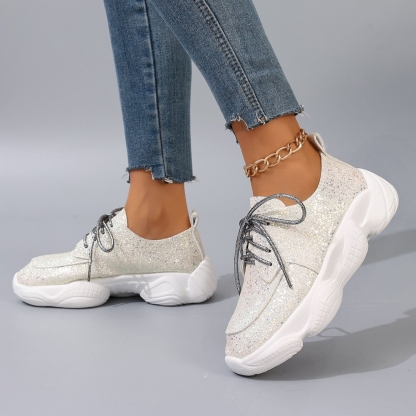 2025 new lace-up casual sports thick-soled shoes