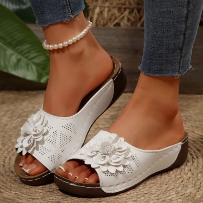 🔥Women's Arch Support Wedge Sandals with Flowers