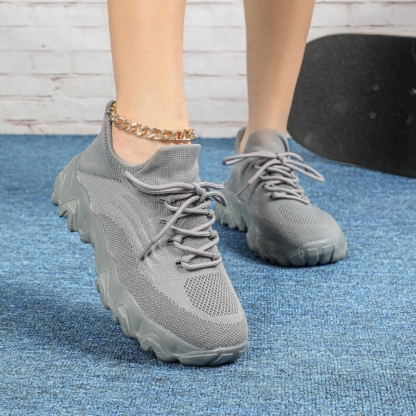 Women's knitted breathable and non-slip height increasing(1.96in) sneakers 