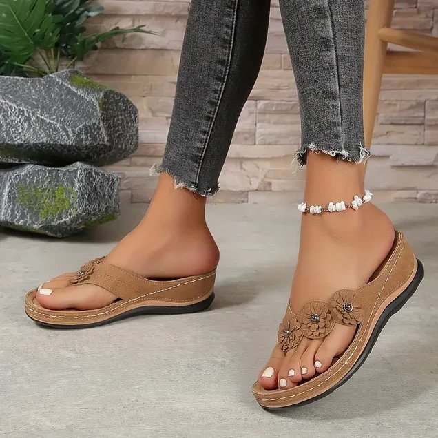 🔥Trending 2024 🔥 PREMIUM Women’s Orthopedic Arch Support Flowers Clip Toe Sandals