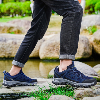 Men’s Athletic Work Shoes – Arch Support, Wide Toe Box, Breathable, Lightweight, Non-Slip, Built for Hiking & Outdoor Use