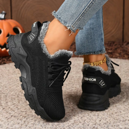 Women's plush cotton sneakers