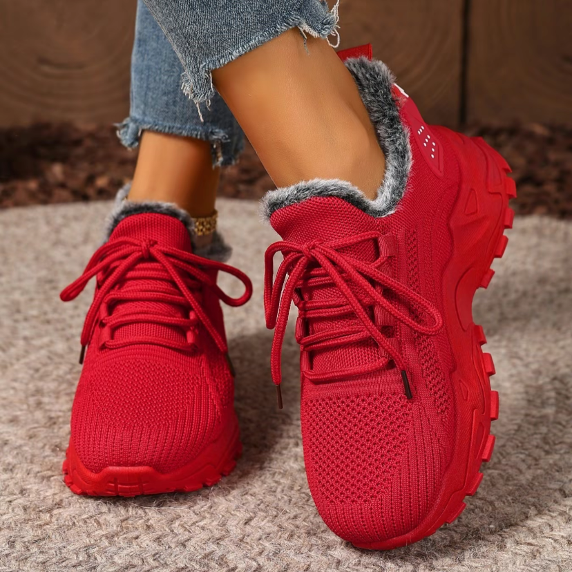Women's plush cotton sneakers